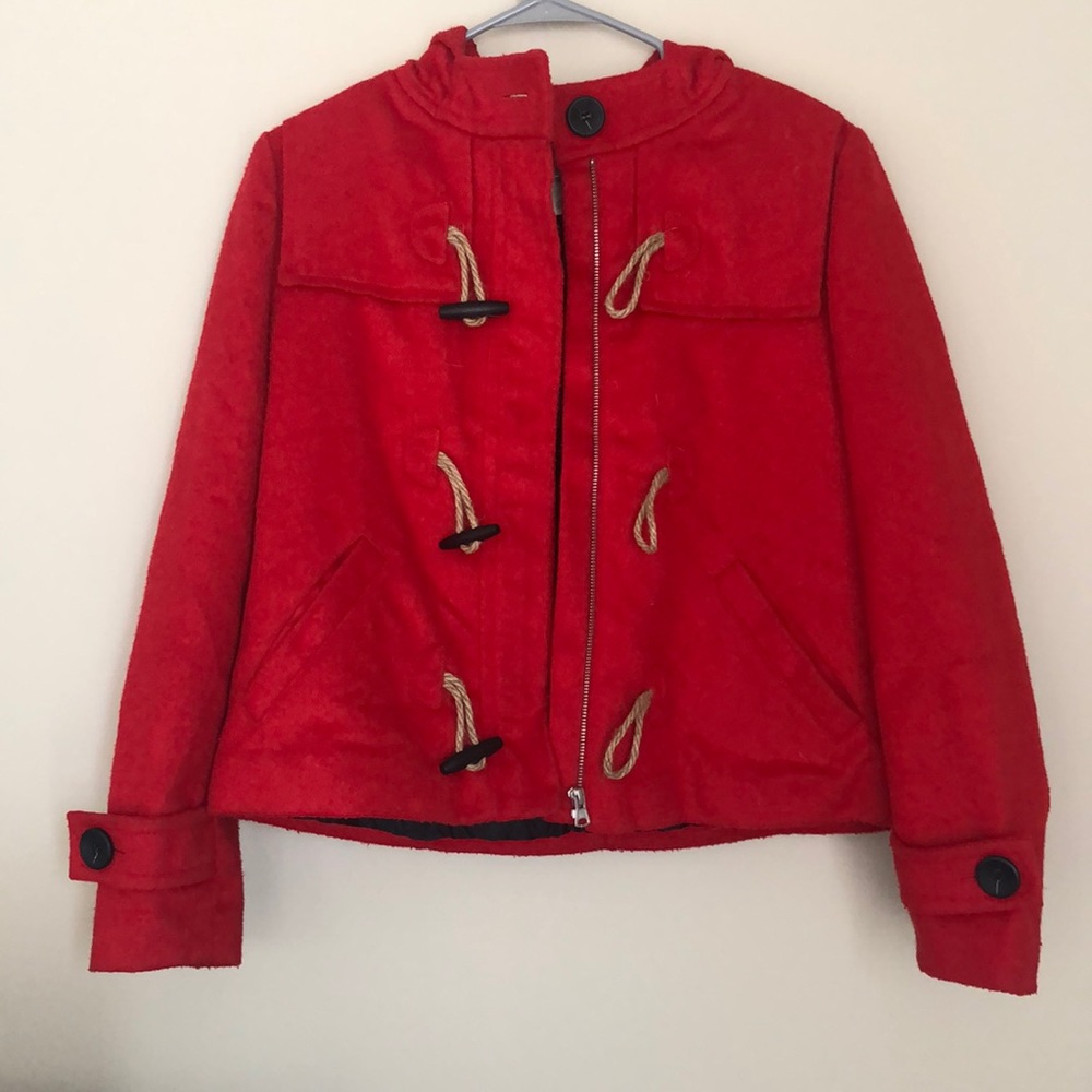 Red Button Up Coat